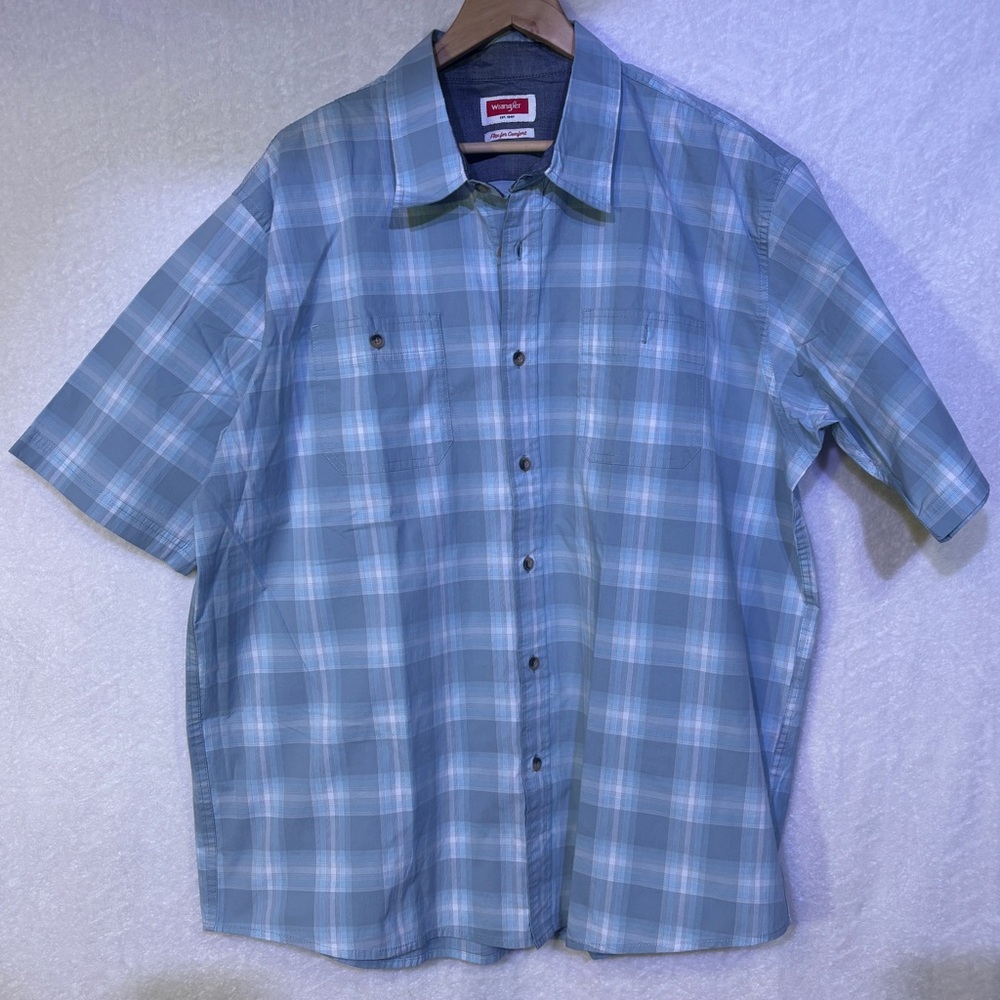 Wrangler Blue Casual Button Down Shirt